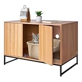 VEVOR Katzenschrank, 800x510x568 mm, Katzentoilette mit Kratzpad & Stauraum, Katzenklo Schrank, Katzenhaus, passend für die meisten Katzentoiletten, für Schlafzimmer & Wohnzimmer