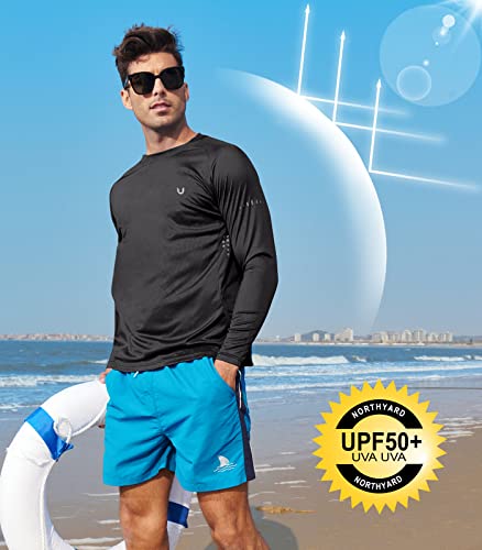 NORTHYARD Men's Sun Protection UPF 50+ Shirts Long Sleeve Swim Rash Guard Shirt Workout Running Athletic Gym UV Fish Hiking3