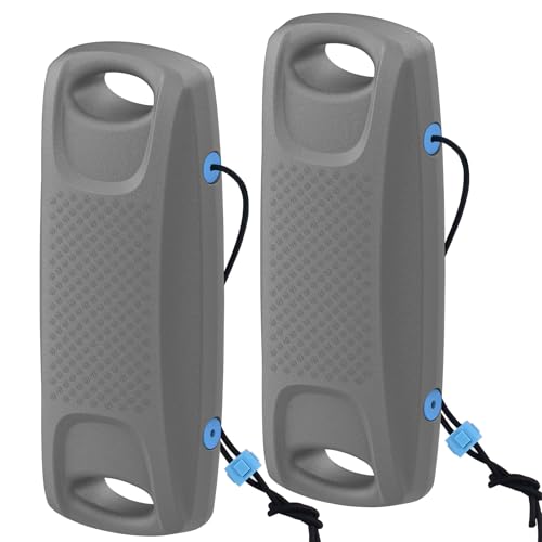 VEITHI Upgraded Extended 8 x 22 inch Boat Fenders EVA Boat Bumpers Fenders,Boat Bumpers for Docking Ideal for Fishing Boat, Pontoon, Bass,Dock,PWC,Jet Ski, Grey 2 Pack