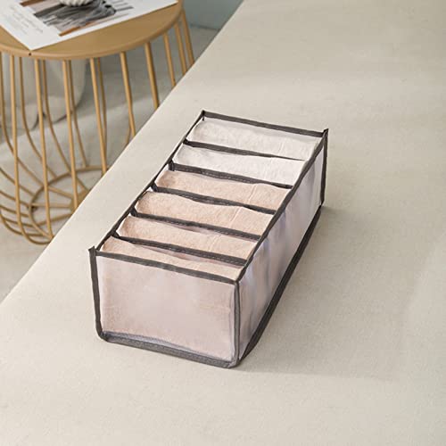 Boîte De Rangement, Maille Respirante Organisateur De Leggings Avec 6 Compartiments À Grilles, Sac De Rangement De Placard De Diviseur D'organisateur De Tiroir Pliable,Gris,6 Grids Cover