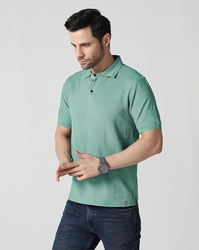 Image of TOPLOT Men's Polo T Shirt | Half Sleeve Design | Comfortable Fit Wear | Stylish Casual Look | Breathable Feel |Modern Style | Easy Movement | Casual & Everyday Wear (5280)