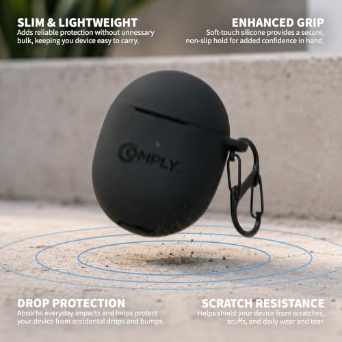 Image of Comply Silicone Protective Case | For Google Pixel Buds Pro & Pro 2, Soft-Touch Matte, Drop /Scratch Resistant Cover, Wireless Charging Compatible