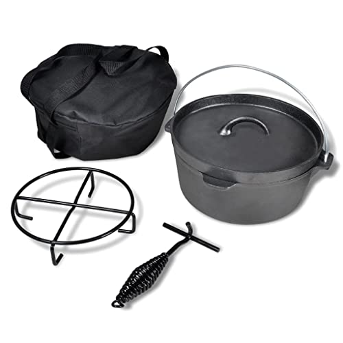 Vidaxl Horno Neerlandés Con Accesorios Incluidos, 4,2 L, Cacerola De Camping
