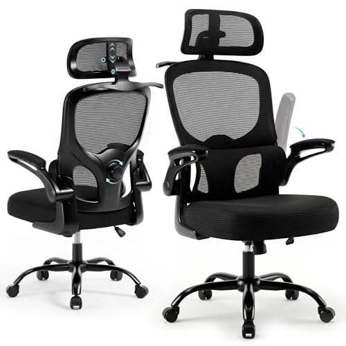 Ergonomic Mesh Office Desk Chair - 330lbs Gaming Chair with Adjustable Lumbar Support, All-Day Sitting Desk Chair,Comfortable for Home & Office & Gaming