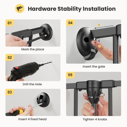 Tokkidas-244-80-Auto-Close-Baby-Gate-Extra-Wide-Dog-Gate-with-One-Hand-Operation-Hardware-Mount-Foldable-3-Steel-Panels-Angle-Deluxe-Walk-Thru-Pet-Gate-for-Stairs-Doorways-Kitchen-29-Height