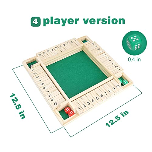 Shut The Box juego de mesa de madera 12 pulgadas miniatura 2