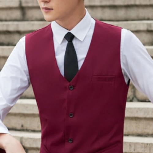 business-suit-vests men's slim fit vest suit vest Sleeveless Jacket3