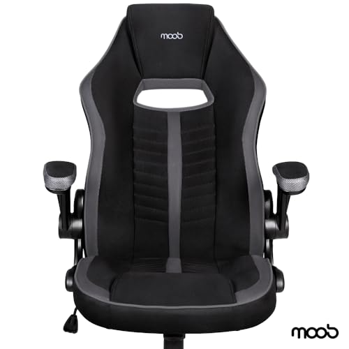 Cadeira Gamer Moob Force Giratória Braços Ajustáveis e Função Relax Preto/cinza