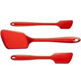 3 Piece Premium Silicone Spatula Set, Red
