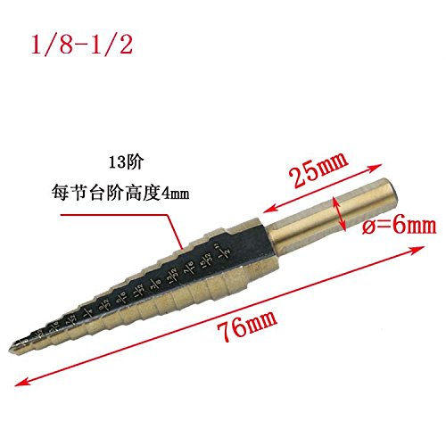 5pcs Imperial HSS Cobalt Drill Bit Set 50 Sizes Step Tools Multiple Hole w/Aluminum Case