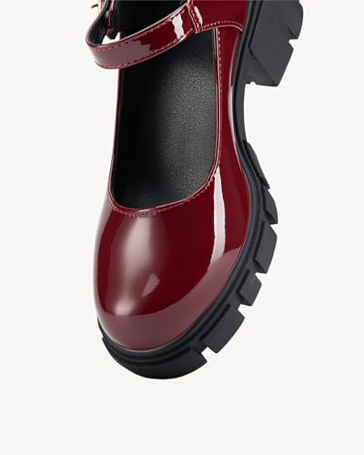 Women's Mary Jane Shoes Platform Low Heel Chunky Heels Ankle Strap Round Toe Dressy Pumps Oxford Style3