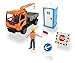 Dickie Toys 203835005 M.T Playlife-Mobile Kran LKW im Set, Kranfahrzeug Ladog T-1700 Spielfigur, beweglicher Kranarm, Straßenschilder, Toilette mit Sound, inkl. Batterien, 21,5 cm, Mehrfarbig