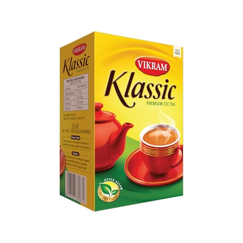 Image of Vikram Klassic Tea - Premium CTC | Authentic Upper Assam & Second Flush Leaves | Strong, Flavorful & Aromatic Blend | Rich Amber Color, Uplifting Aroma & Unique Muscatel Taste | 500g