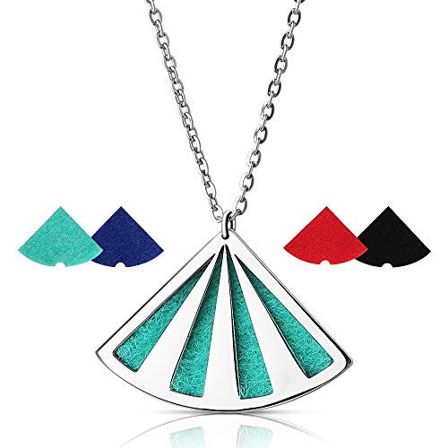 RoyAroma Aromatherapy Essential Oil Necklace Stainless Steel Locket Pendant Perfume Diffuser Necklace Gift for Women