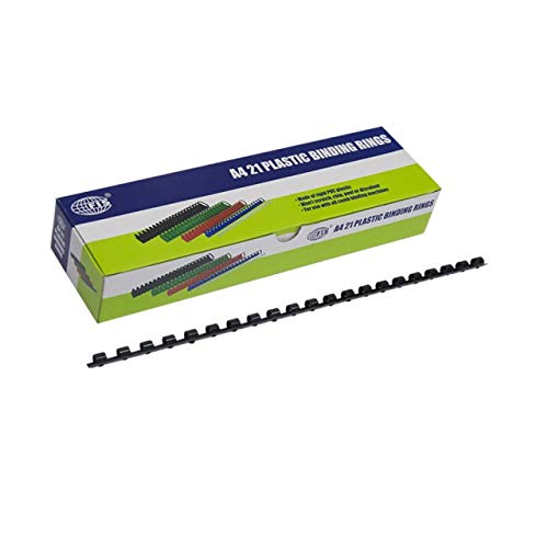 FIS® Plastic Binding Rings, Size 22mm, Capacity Up to 190 Sheets, 50 Pieces Per Box, Black Color-FSBD22BK