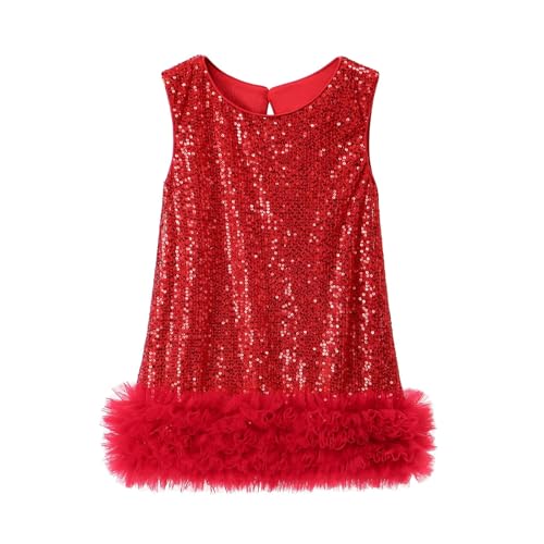 Vestido de niña de malla con tutú cómodo y elegante con purpurina