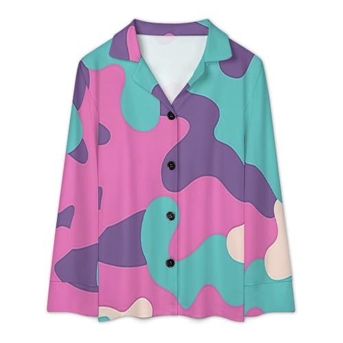 Pyjama femme ouvert devant ensemble de nuit violet confortable pour dormir - 4