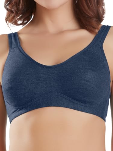Image of SONARI Women's Cotton Polyester Lightly Padded Wire Free Seamless Bra Green