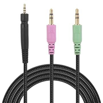 Toxaoii Cabo de áudio de substituição GSP600 Nylon trançado compatível com Sennheiser Game One, Game Zero, GSP 350, GSP 500, GSP 600, PC 373D fones de ouvido para jogos