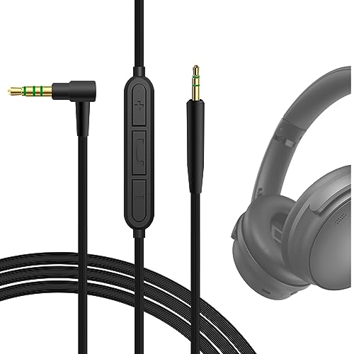 GEEKRIA Audio Cable with Mic Compatible with Bose QuietComfort Ultra II/45/SE/SC/35II/35/700 Headphones