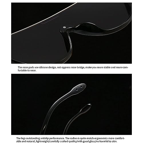 Image of Oversized Sunglasses Women Men Luxury Big Frame Mask Glasses Goggle Flat Top Clear Eye Protection Glasses Shade UV400