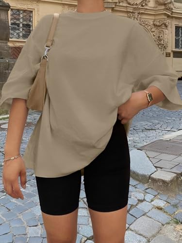 Image of Trendy Queen Womens Oversized T-Shirts Short Sleeves Workout Tops | Casual Summer Gym Tees Plus Size Fashion Clothes 2026