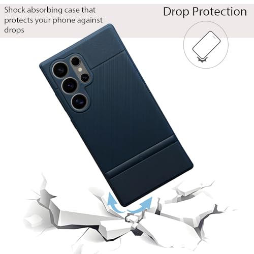 Image of NIUKIN Super Frosted Shield Pro Soft Back Case for Samsung Galaxy S24 Ultra | Shockproof Scratchproof Cover (Blue Titanium)