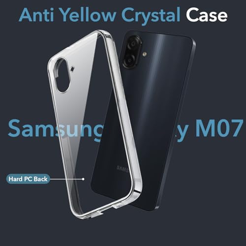 Image of Jkobi Lifetime Anti-Yellow Clear Back Cover Case for Samsung Galaxy M07 | Samsung Galaxy F07 (Sleek Hard Crystal | Shockproof and Camera Protection)