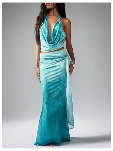 SHENHE Women's High Waisted Mesh Maxi Skirt Bodycon Elegant Going Out Long Fishtail Skirt4