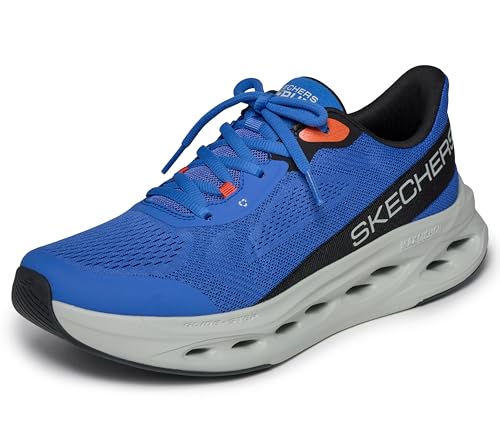 Skechers Men's Max Cushioning Glide Step Fairmont Sneaker, Blue/Orange, 10