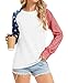 TSMNZMU Womens Star Print Colorblock Shirt Long Sleeve American Flag 4th of July Pullvoer Blouse Tops
