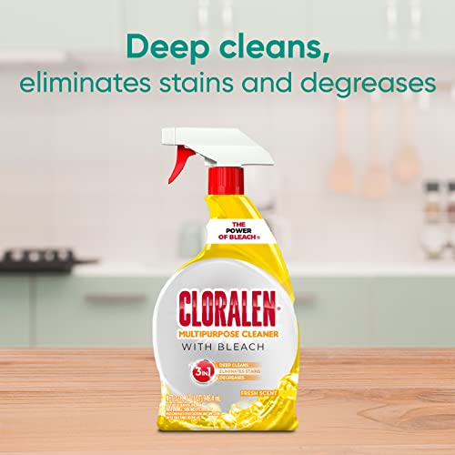 Cloralen All Purpose Cleaner with Bleach Spray - 32 fl oz - Fresh Scent - 3-in-1 Multipurpose Cleaner Spray - Deep Cleans, Eliminates Stains & Degreases - Image 5