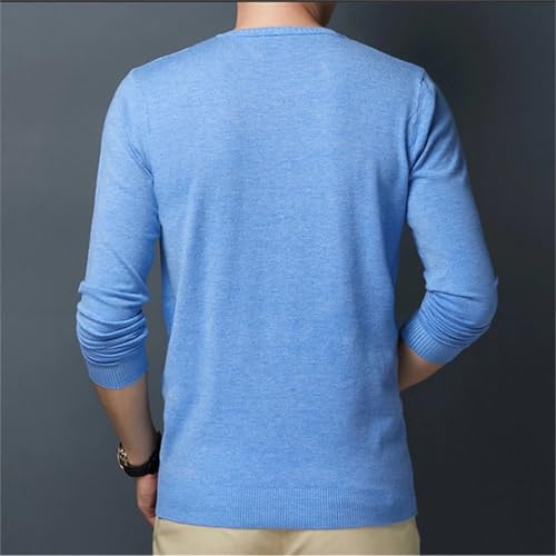 Dcvmvmn Men V-Neck Sweater Thin Casual Bottoming Solid Color Knit Sweater2