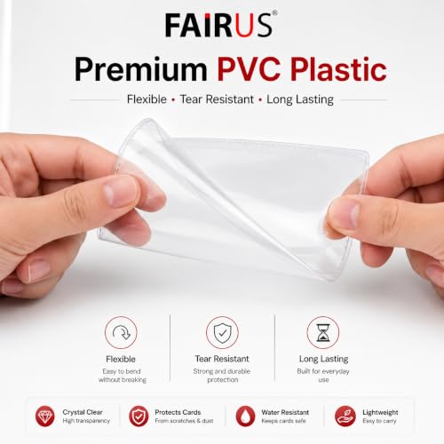 Image of Fairus Card Protector, Plastic Card Holder for Aadhar Card, Credit Card, Business Card, Pan Card, Driving License Waterproof Cards Plastic Protector (10)