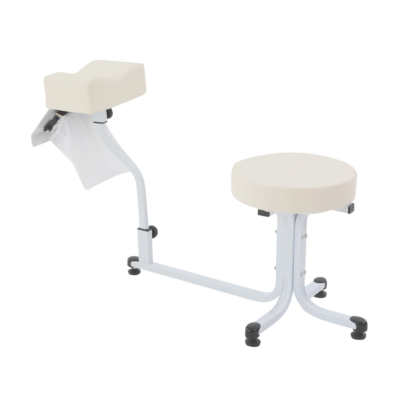 22W Pediküre Hocker mit Fußstütze, Absaugung, Geschwindigkeit 2600rpm, Hocker max Belastbarkeit 100kg, Fußpflege Stuhl, Beinstütze Fußpflege, Nagelstudio, SPA (Weiß)