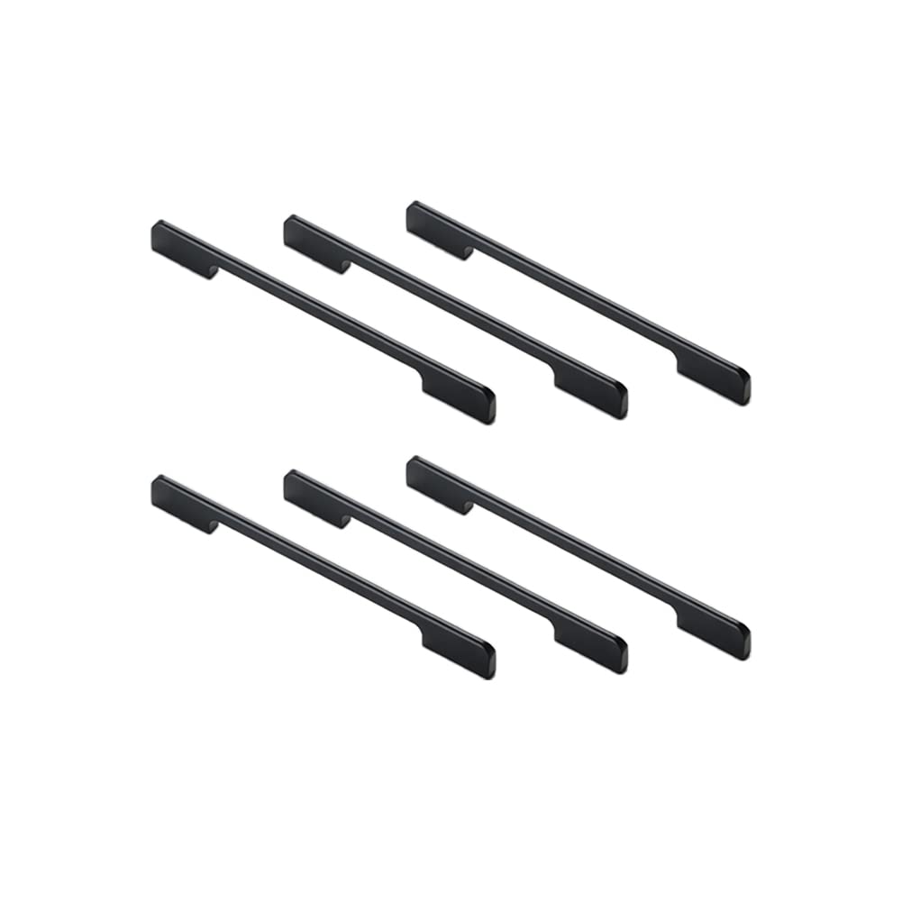 6 Pezzi Maniglie Dellarmadio, Lega Di Alluminio Maniglie Dei Tiranti Del Cassetto Moderno Distanza Tra I Fori 160mm, Lunghezza 178mm Ferramenta Per Mobili Guardaroba Cucina Credenza (Nero)