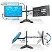 Mount-It! Dual Monitor Stand for Desk - Double Monitor Mount for 2 Screens up to 32 Inch and 17 Lbs - Free-Standing Base Swivel, Tilt, Rotates 360 Adjustable Arms - VESA Compatible High Grade Steel