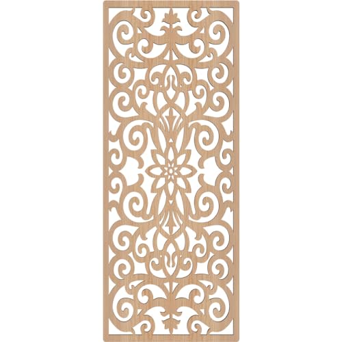 Image of Buel Decorative Pierced Fretwork Wood Wall Panels, 13 3 /8 inchW x 34 3 /8 inchH x 3 /8 inchT, Hickory