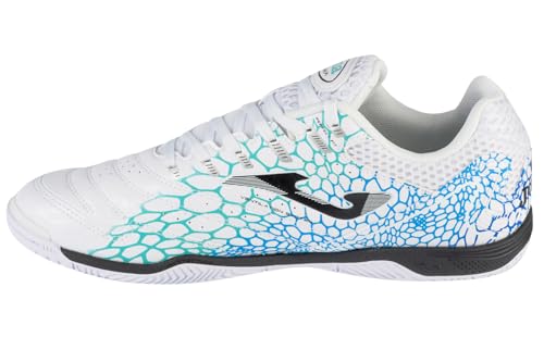 Joma Maxima 2532 in MAXS2532IN, Mens, Indoor Football Trainers, White/Turquoise2