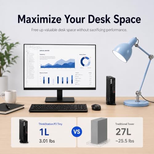 Image of Lenovo ThinkStation P3 Tiny Workstation Desktop (Intel i5-14500 vPro (> Ultra 7 155U), 16GB DDR5, 512GB SSD), MFF for Engineer, Designer, Support 8K Display, > ThinkCentre M70q M75q M90q, Win 11 Pro