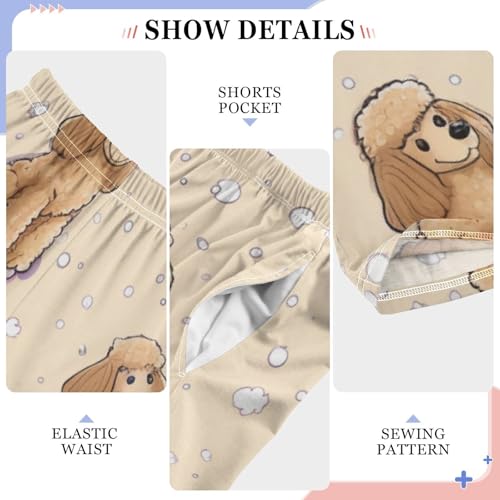 ZZXXB Poodle Print Boys Long Pants Soft Trousers Elastic Waist Kids Lounge Bottoms with Pockets S-XL4