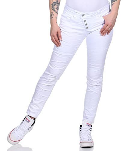 Buena Vista Jeans Hosen Damen Malibu 7/8 Stretch Twill - gesäumt - White -...