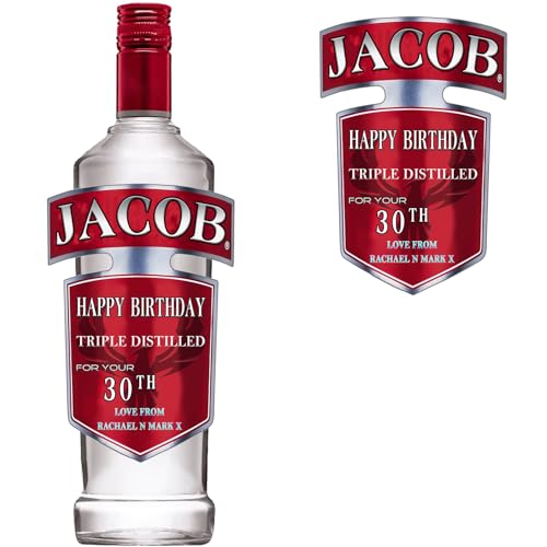 Personalised Customized Label Sticker for Smirnoff Vodka Bottle Birthday Xmas Anniversary