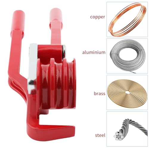Image of Copper Tube Benders & 1Pair Gloves,3-in-1 Manual Tubing Benders for 1 /4'' 5 /16'' 3 /8'' Tubing 0-180 Degrees Heavy Duty Brake Line Bending Tool for Copper-Brass,Aluminum Pipes(RED,Size:10.24inch)