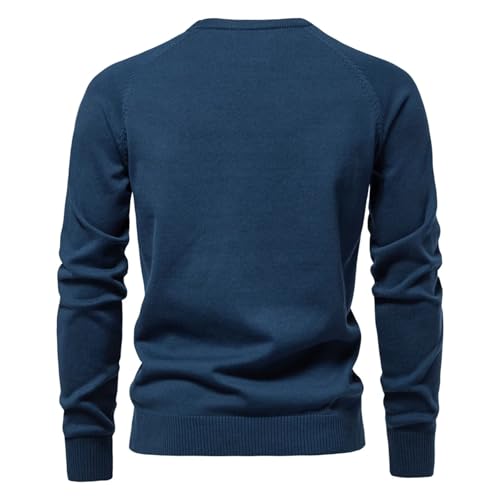 Men's Slim Fit Lightweight Cotton Sweater Crewneck Long Sleeve Cable Knit Pullover Fall Winter Formal Business Warm Tops4
