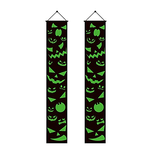 Couplets lumineux Halloween avec motifs squelette et démon pour rideau de porte