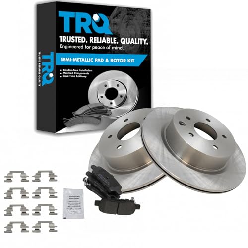 Image of TRQ Rear Brake Pad & Rotor Kit Semi-Metallic | For 2013 Infiniti EX37 2015 Q40 2014-2017 QX50