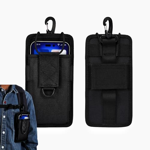 ANPNELEC Funda para teléfono móvil, cinturón para smartphone, táctica, para deportes al aire libre, para iPhone 16 Pro 15 16e 12 14 11 13 Samsung Galaxy A54 A53 - Negro