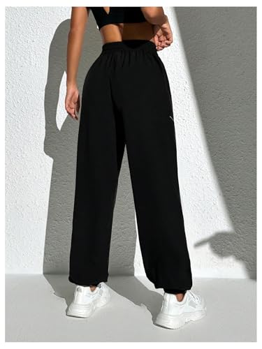 OYOANGLE Women's Cargo Pants Striped Elastic Waist Workout Athletic Jogger Trousers with Pocket3