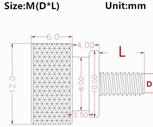 Knurled screw M4 Colourful Aluminum Knurled Head Computer Case Screw Hand Tighten Thumb Screws (Color : Red, Size : M4x20 5Pcs) (Color : Red, Size : M4x14 5Pcs) ( Color : Silver , Size : M4x12 5Pcs )